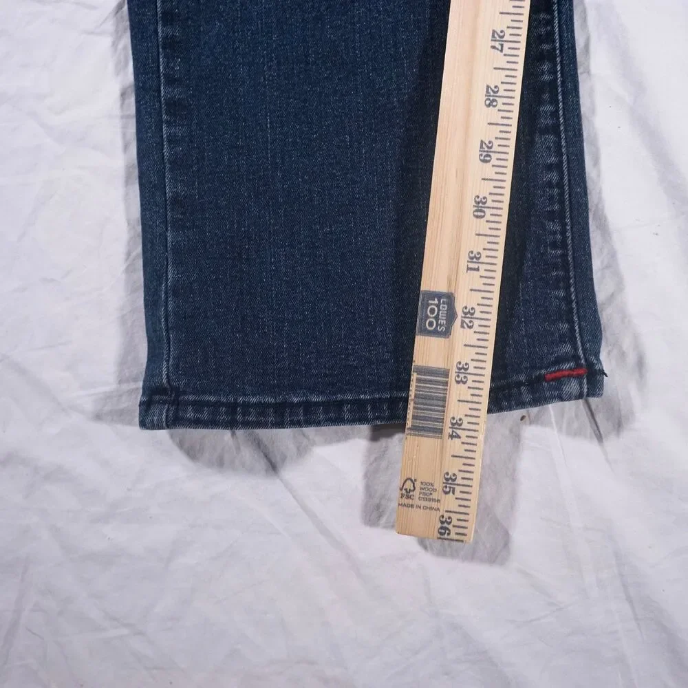 True Religion Ricky Jeans Relaxed Straight Blue Red Stitch Mens 36 36x34